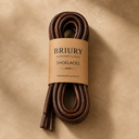 BRIURY Handmade Leather Shoelaces – Premium Brown Round Laces